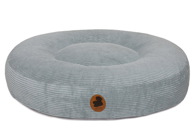 orthopaedisches Hundebett Wau-Bed Cord für Hunde auf weißem Hintergrund in der Farbe Mint in Oval von EMMY & PEPE