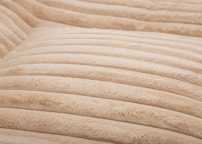 orthopaedisches Hundebett Wau-Bed Kuschelcord Big für Hunde Detailbild des Stoffes in der Farbe Creme von EMMY & PEPE