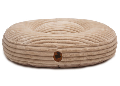 orthopaedisches Hundebett Wau-Bed Kuschelcord Big für Hunde auf weißem Hintergrund in der Farbe Creme in Oval von EMMY & PEPE