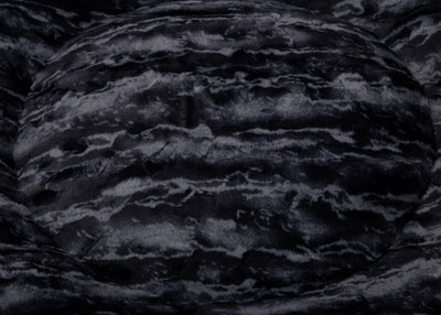 orthopaedisches Hundebett Wau-Bed Black Beauty für Hunde Detailbild des Stoffes in der Farbe Schwarz/Grau von EMMY & PEPE