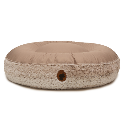 Sommerseite des orthopaedisches Hundebetts Wau-Bed Khalessi für Hunde auf weißem Hintergrund in der Farbe Creme in Oval von EMMY & PEPE