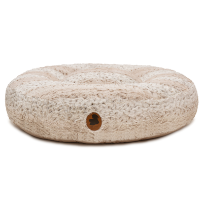 orthopaedisches Hundebett Wau-Bed Khalessi für Hunde auf weißem Hintergrund in der Farbe creme/weiß in Oval von EMMY & PEPE
