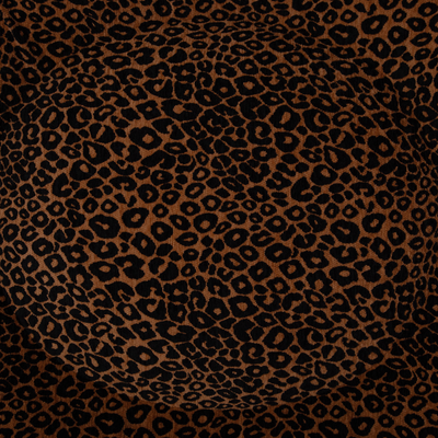 orthopaedisches Hundebett Wau-Bed Leo Bronce für Hunde Detailbild des Stoffes in der Farbe Schwarz/Braun mit Leo Muster von EMMY & PEPE