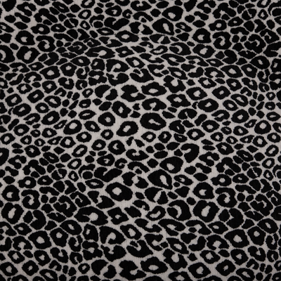 orthopaedisches Hundebett Wau-Bed Leo Cruella für Hunde Detailbild des Stoffes in der Farbe Creme/Schwarz mit Leo Muster von EMMY & PEPE
