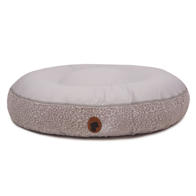 Sommerseite des orthopaedisches Hundebetts Wau-Bed Leo Stone für Hunde auf weißem Hintergrund in der Farbe Grau in Oval von EMMY & PEPE