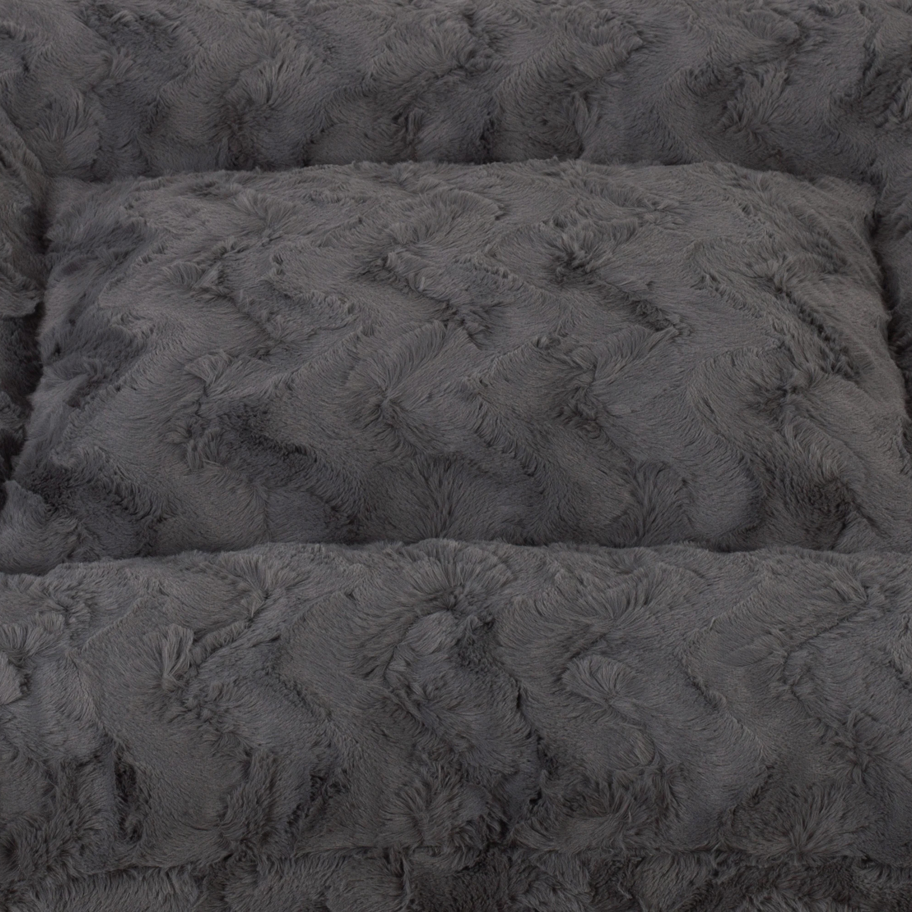 orthopaedisches Hundebett Wau-Bed Wild Wave für Hunde Detailbild des Stoffes in der Farbe Dunkelgrau von EMMY & PEPE