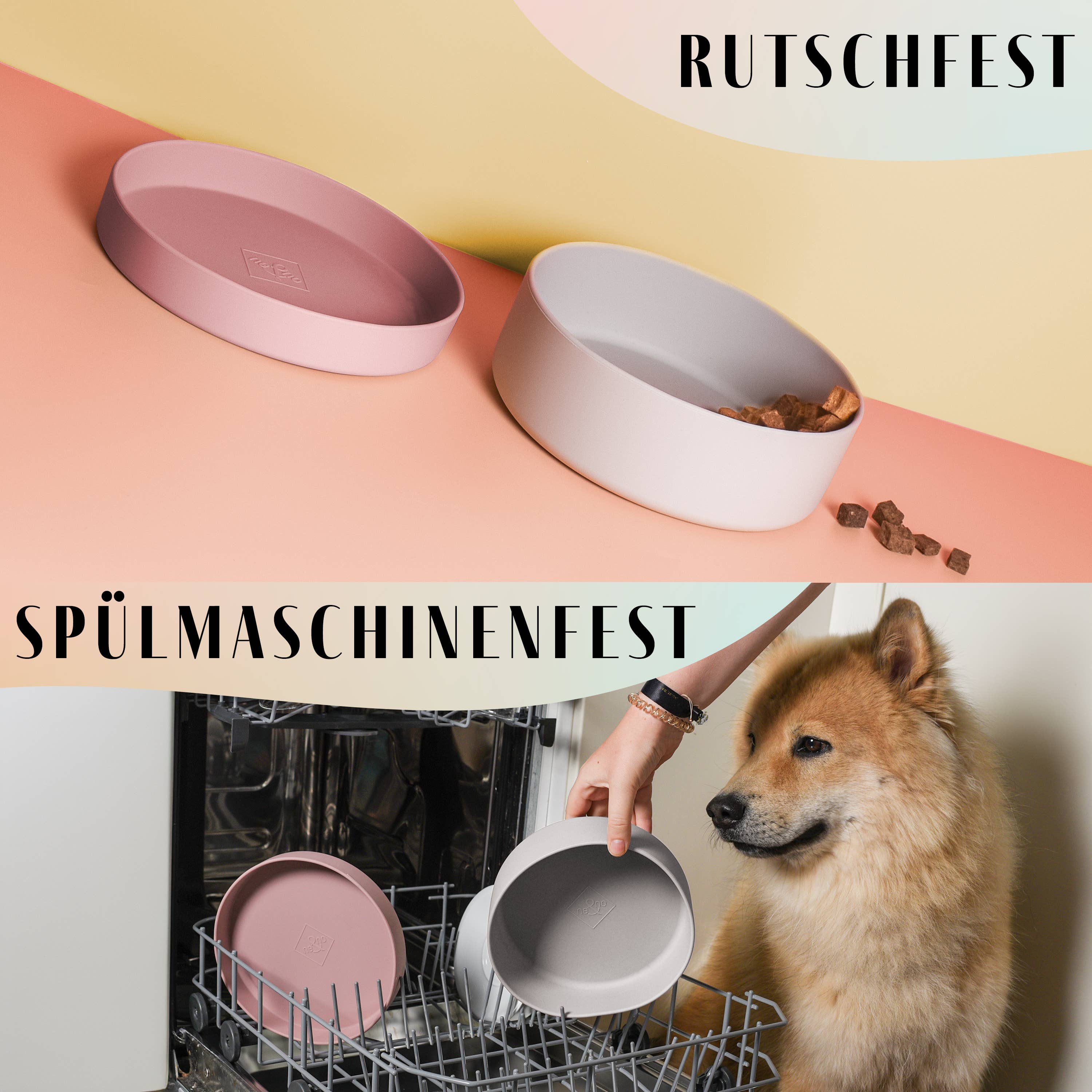 Rutschfester und spülmaschinenfester Futternapf für Hunde