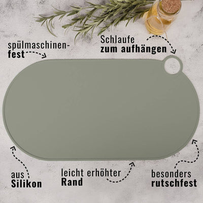 Silikon-Napfunterlage mit erhöhtem Rand und rutschfester Oberfläche