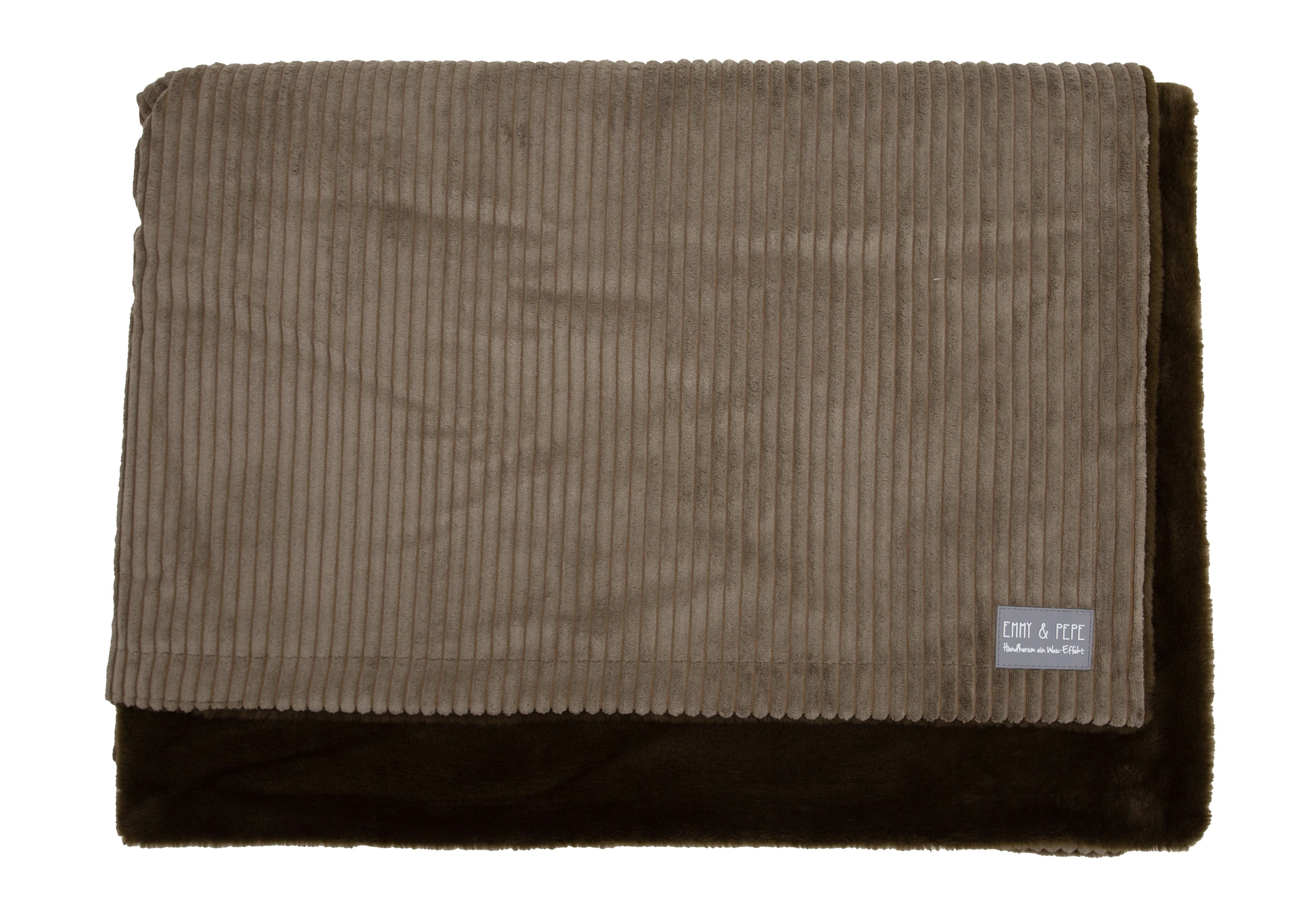 Kuschelige Sofadecke aus Cord in Olive für Mensch und Hund