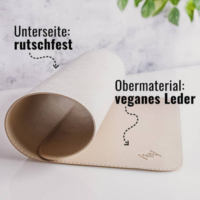 Napfunterlage mit rutschfester Unterseite und veganer Lederoberfläche