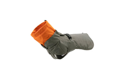 Wau-Coat Hundemantel in Olive – 2-in-1 Regenmantel und Wintermantel mit orangem Rollkragen
