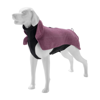 Wau-Jumper Hundepullover Beere schräg von vorne mit Rollkragen und eng anliegendem Bauchteil
